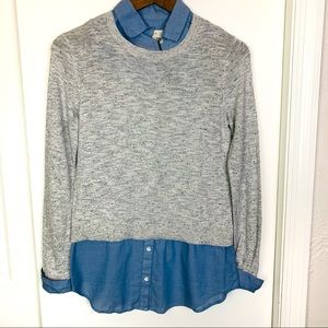 3/$25 LOFT Crew Neck Sweather Mock Shirt Inserts
